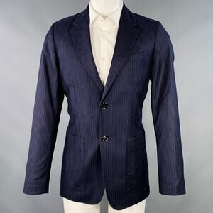 AMI by ALEXANDRE MATTIUSSI Size 36 Navy Stripe Wool Sport Coat